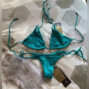 Vix Paula Hermanny Teal Toruga bikini top (L) and bottom (S)